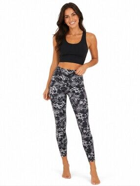 Everlast Black & White Patterned High-Rise Leggings (Size :large )